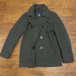 Men’s Gray Peacoat. Size M